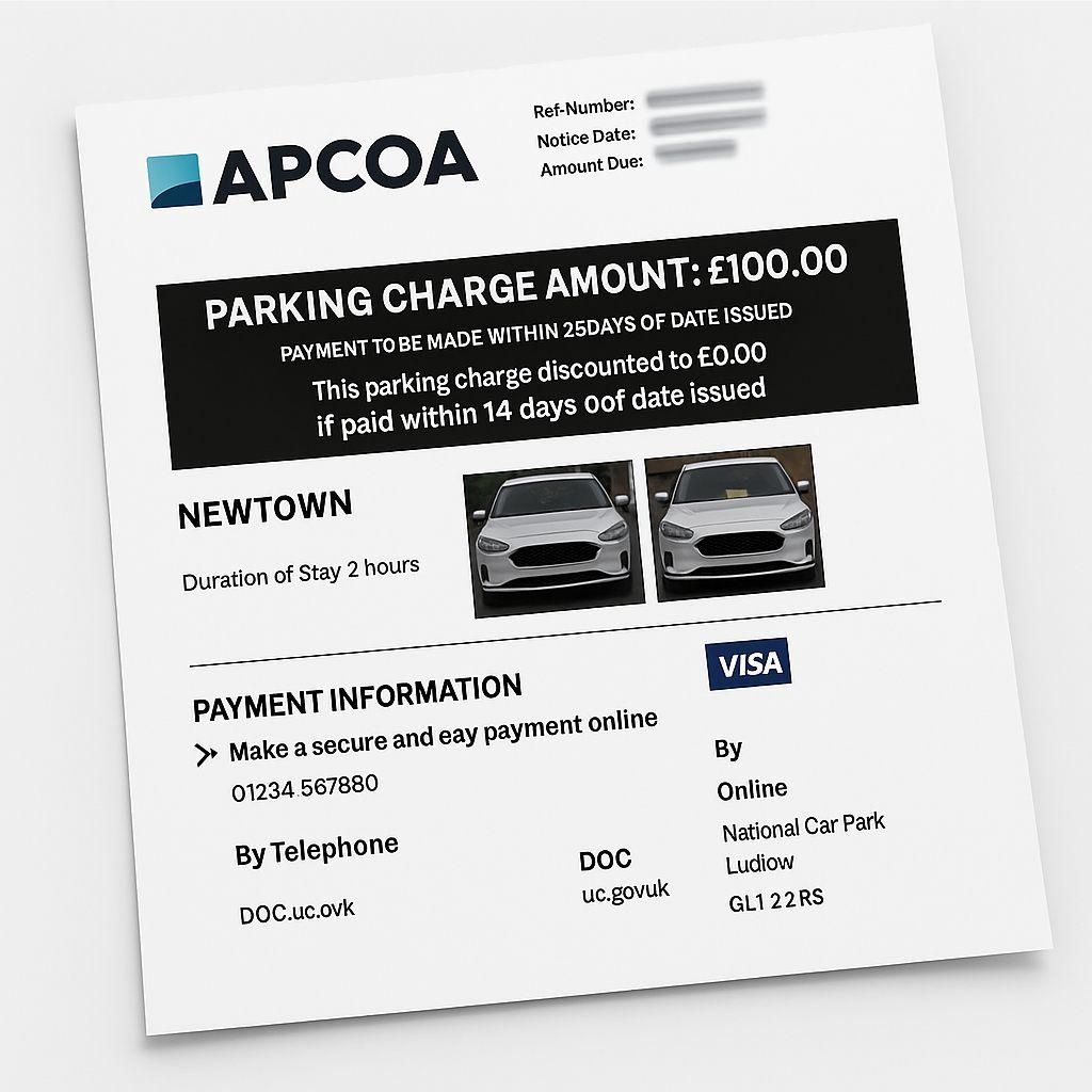 Sample APCOA Parking Fine